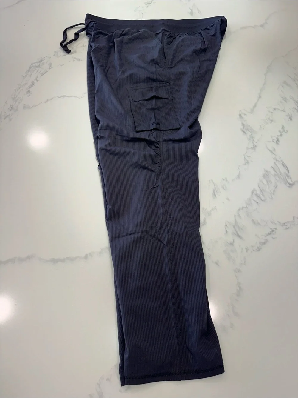 CHAMPION XL~CHARCOAL BLACK PINSTRIPED DANCE STUDIO SIDE POCKETS PANTS TIE WAIST